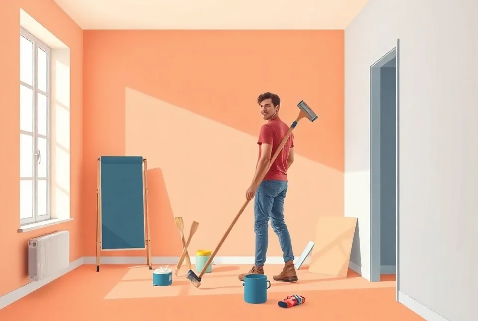 Intérieur rénové après travaux de peinture à Châteaugiron